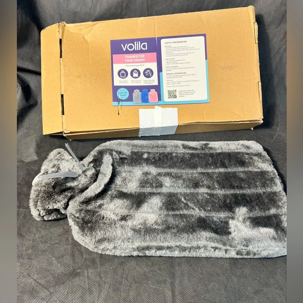 Voila Gray Faux Fur Hot Water bag